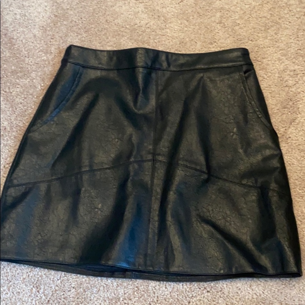 Black leather skirt